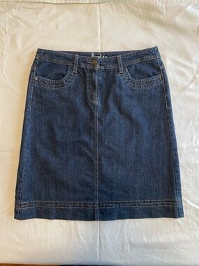 Boden Classic Dark Blue Denim Skirt - Women's